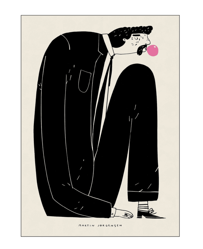 PLAKAT - Gum man - 50 X 70 cm - Martin Jørgensen