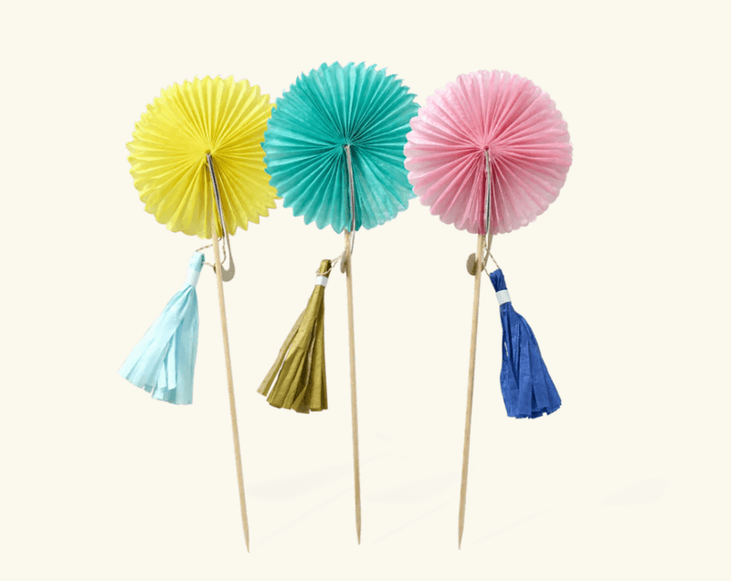 PARTYPICKS – Vifte med dusk – 6-pk – Rice