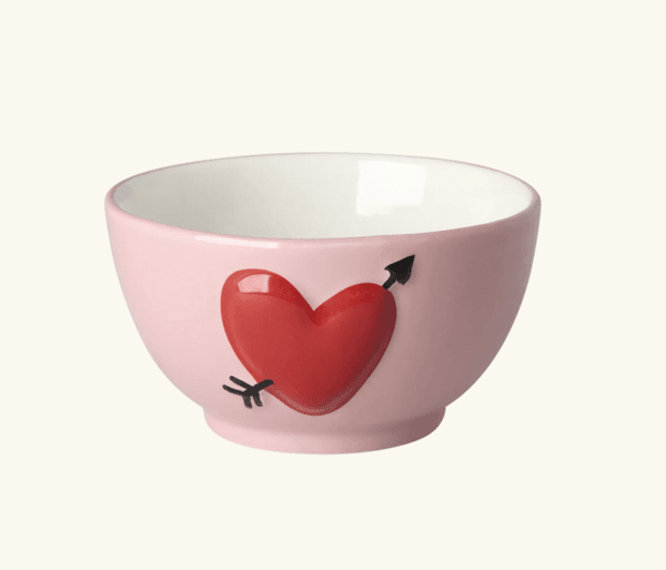 Hovedbilde LITEN KERAMIKKBOLLE – Rosa med hjerte – Rice