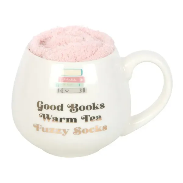 Hovedbilde KOPP MED SOKKER – Good Books Warm Tea Fuzzy Socks ...