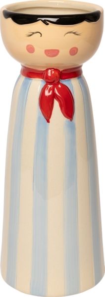 Hovedbilde VASE – Mrs med skjerf – rød og lyseblå