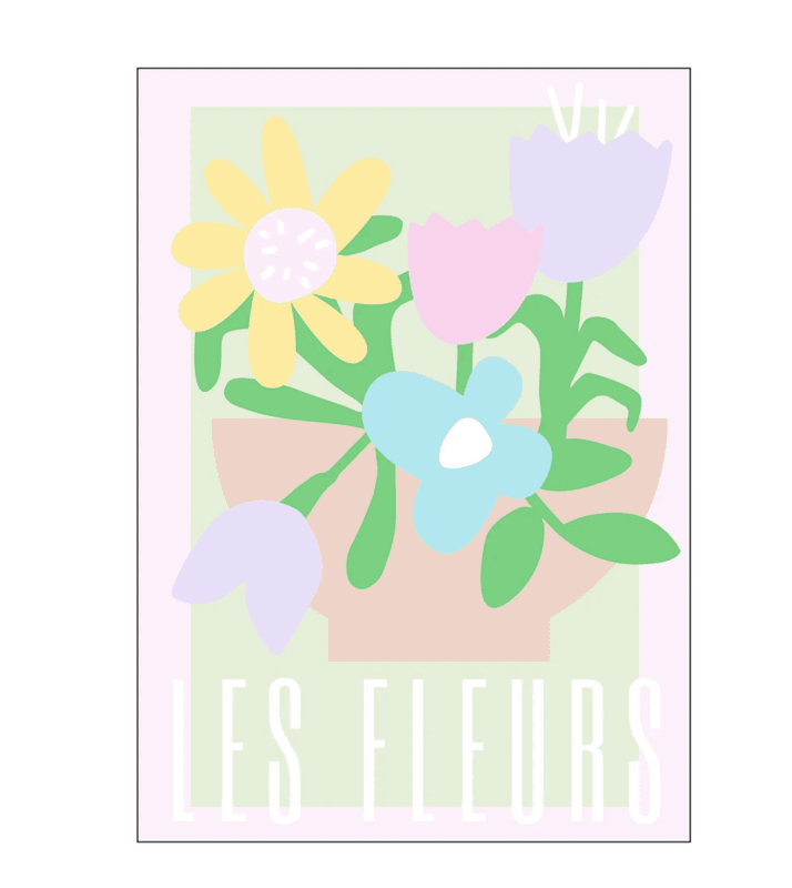 PLAKAT - Les fleurs trois - A3 -  By Berner
