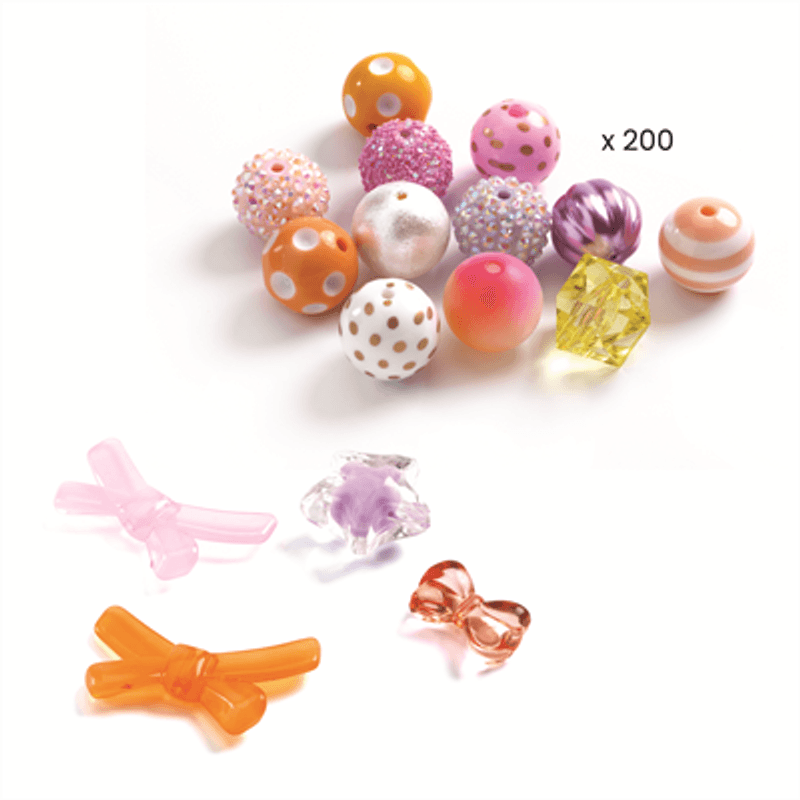 PERLESETT – Bobleperler i pastell og gull – 250 stk – Djeco