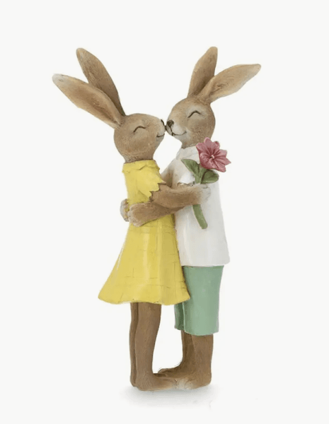 Hovedbilde PÅSKEPYNT – Kaninpar med blomst – Alot