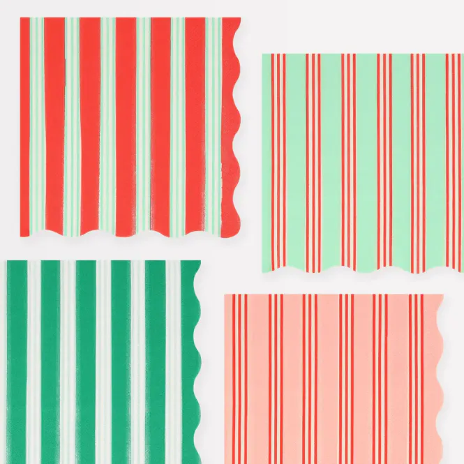 Hovedbilde SERVIETTER – Julestriper – 16 pk – Meri ...