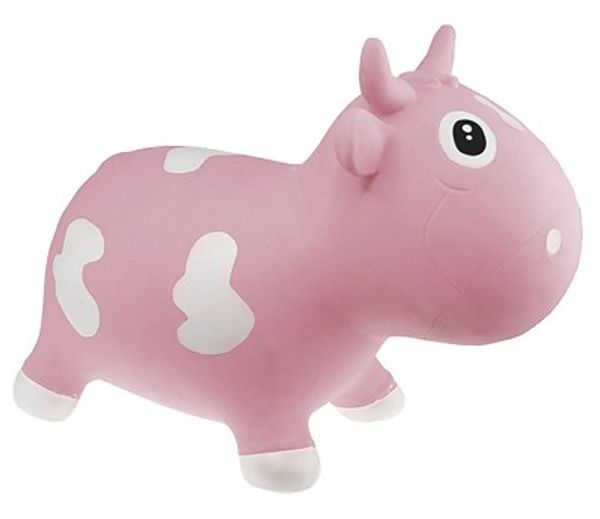 Hovedbilde HOPPEDYR – Rosa ku i gummi – Med pumpe – ...