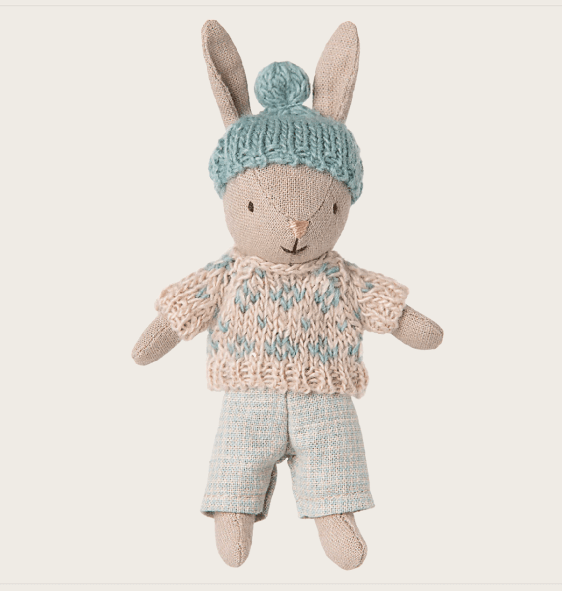 KANIN – Micro – Sand med Mint Vinterklær – Maileg