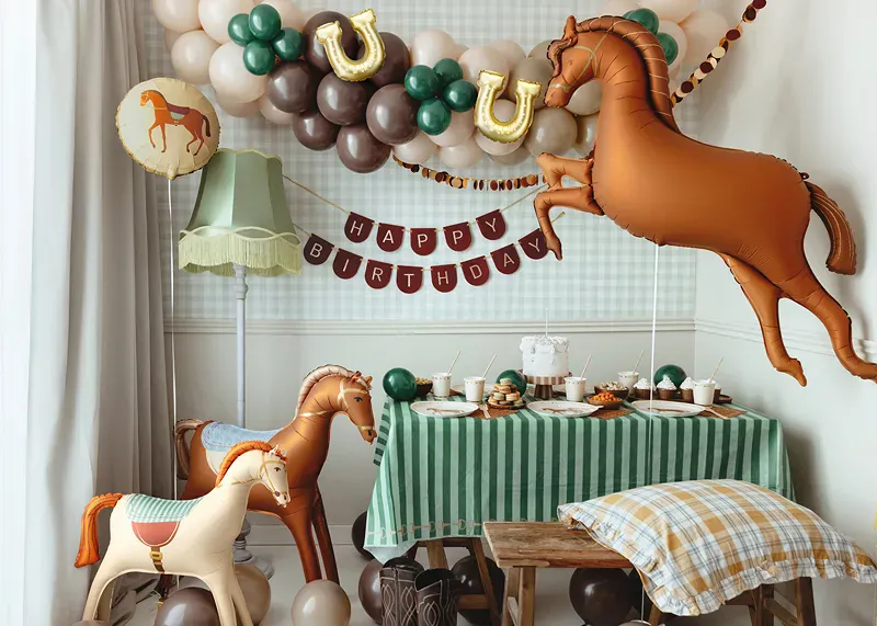 FOLIEBALLONG – Hest stående krem – PartyDeco