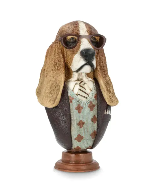 Hovedbilde DEKORASJON – Byste av Basset Hound med briller ...