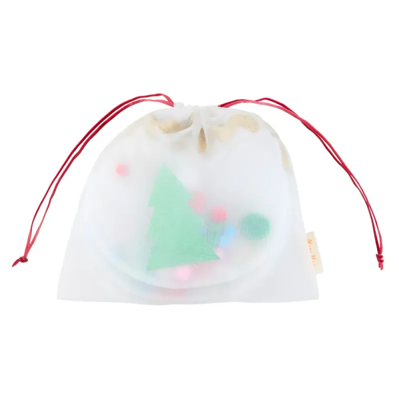 GIRLANDER – Jul i organza med pomponger og glitter – Meri Meri