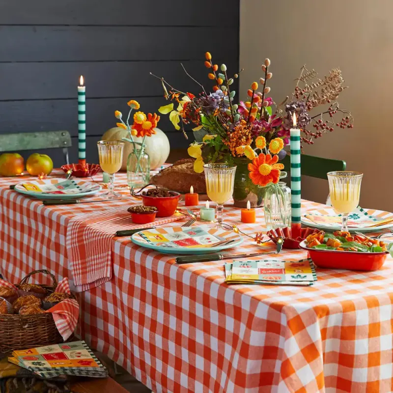 DUK – Rutete oransje og hvit – Talking Tables