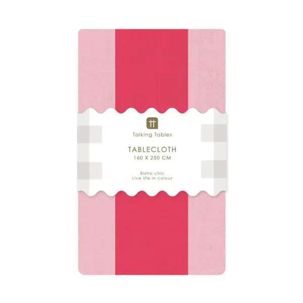 Hovedbilde DUK – Stripete rosa XL – Talking Tables