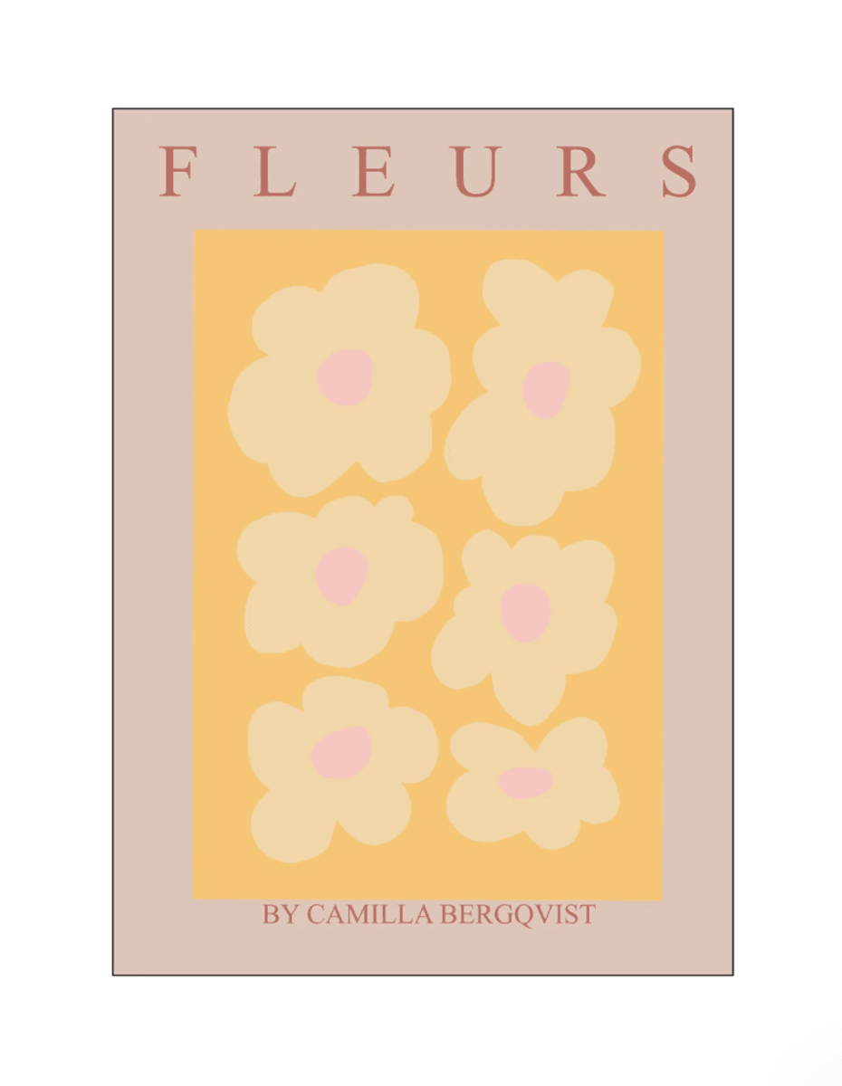 PLAKAT – Fleurs Orange – A3 – Camilla Bergqvist