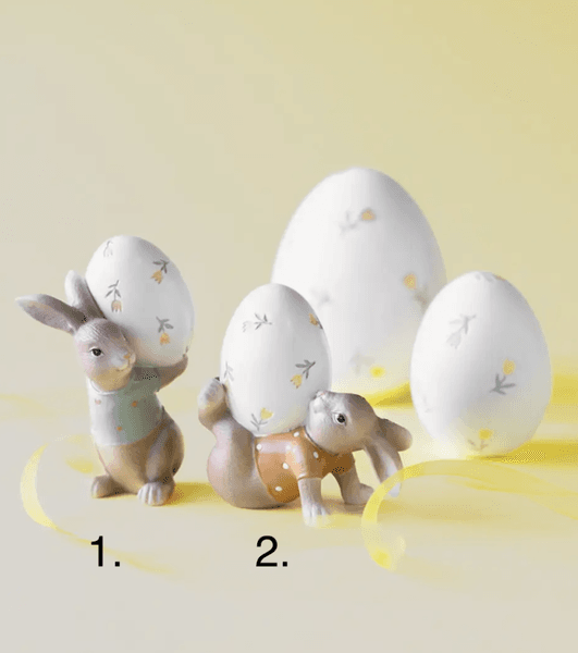 Hovedbilde PÅSKEPYNT – Kanin med blomstrete egg – Alot