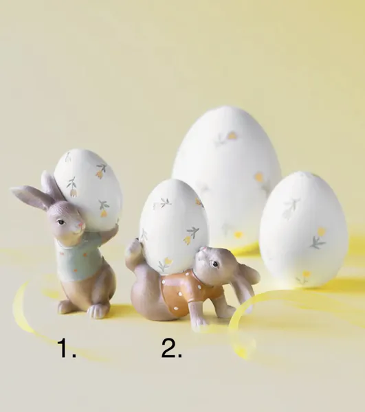 Hovedbilde PÅSKEPYNT – Kanin med blomstrete egg – Alot