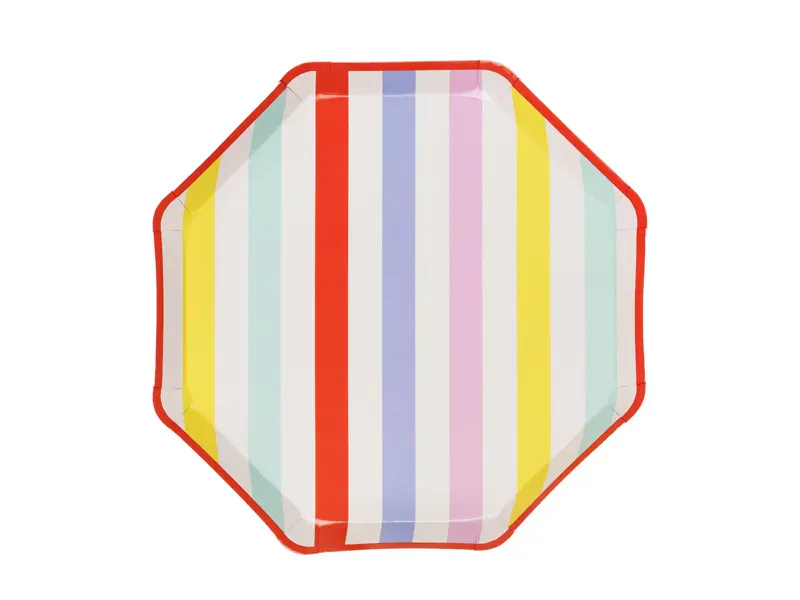 PAPPTALLERKENER – Regnbuestriper – 6 pk – PartyDeco