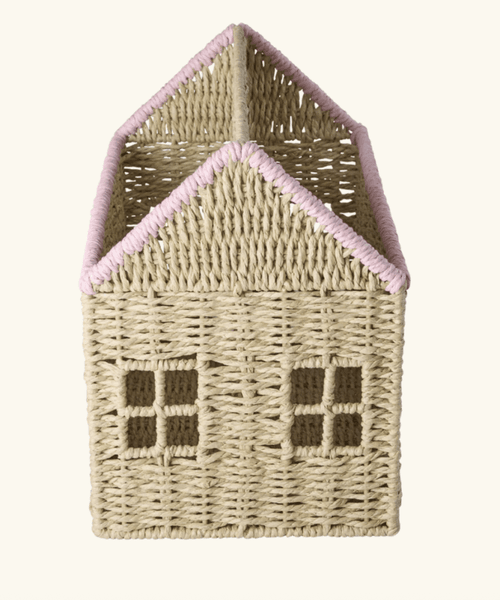 Hovedbilde KURV TIL BØKER – Rosa kant – Rice