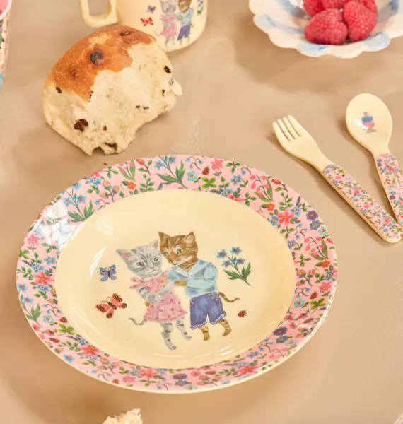 Hovedbilde DYP ASJETT – Rosa med dansende katter – Rice x ...