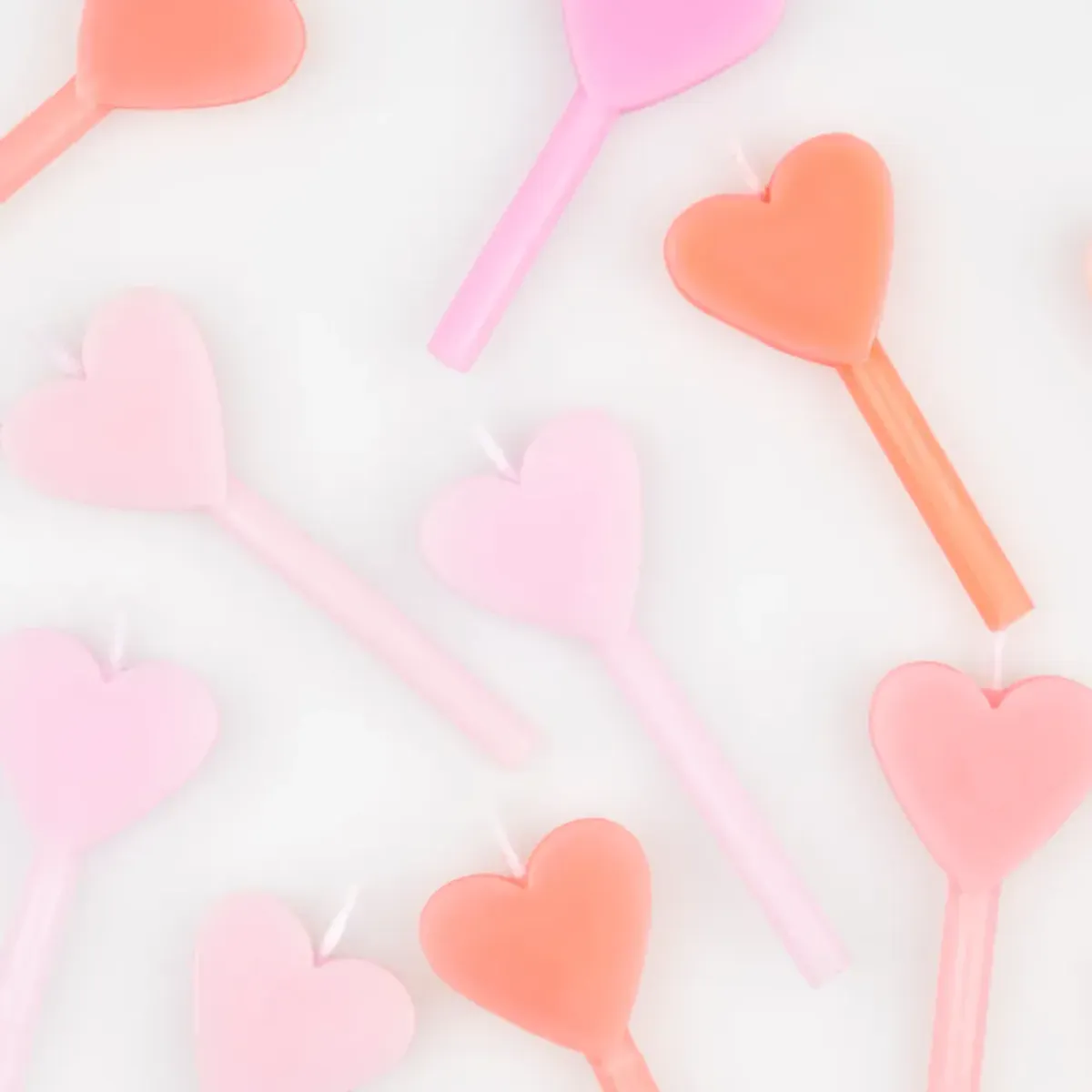 KAKELYS – Rosa hjerter – 12 stk – Meri Meri