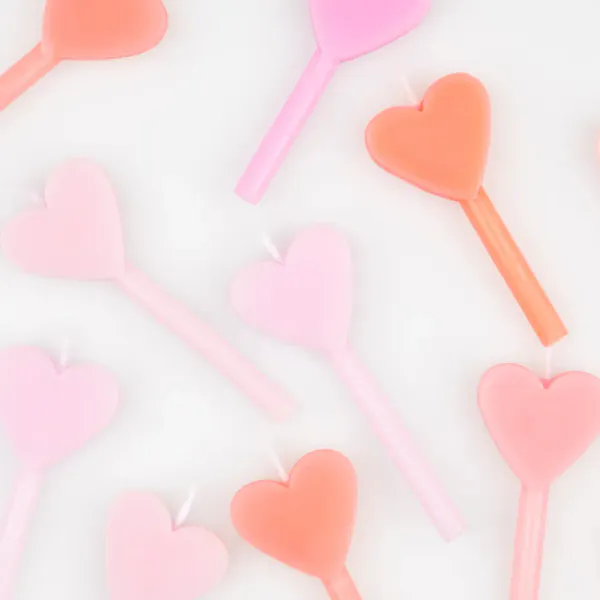 Hovedbilde KAKELYS – Rosa hjerter – 12 stk – Meri ...